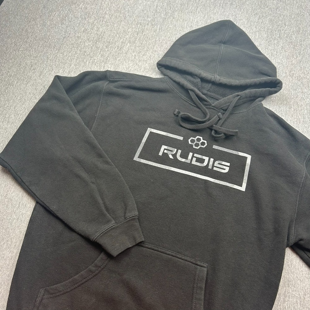 Rudis Hoodie Sweatshirt Mens Medium Black Logo Gym Wrestling Training